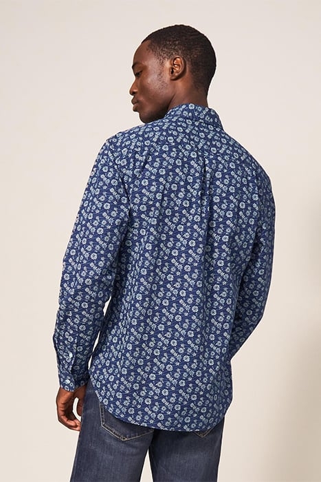 SCATTERED FLOWER PRINTED SHIRT DARK NAVY 2