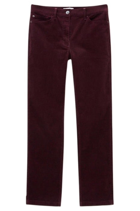 BROOKE STRAIGHT CORD TROUSER DARK PLUM 4