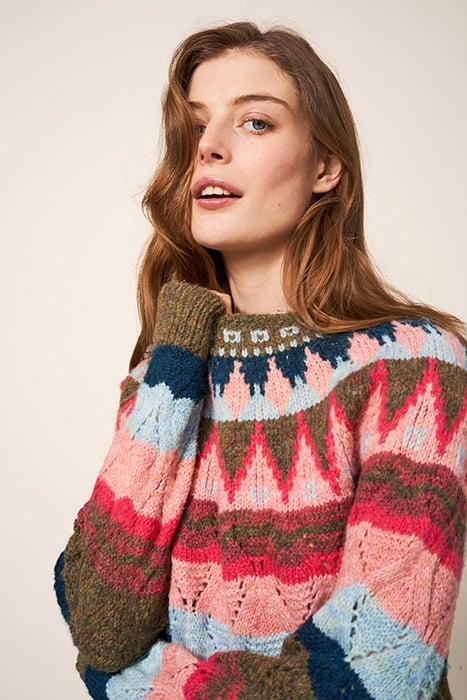 YOKE PATTERN JUMPER PINK 5
