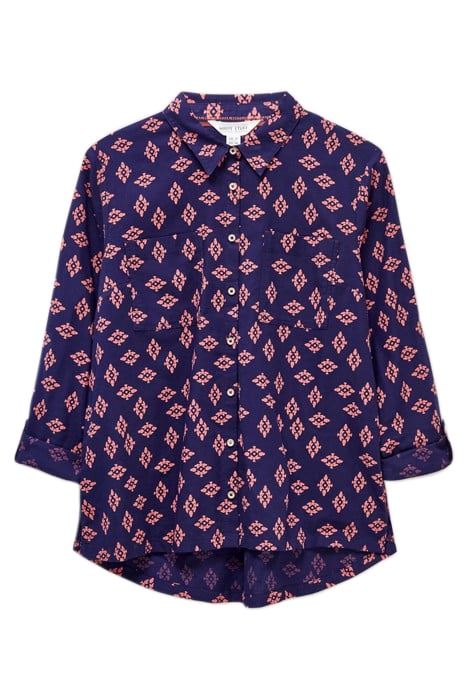 SOPHIE COTTON SHIRT NAVY PRINTED 2