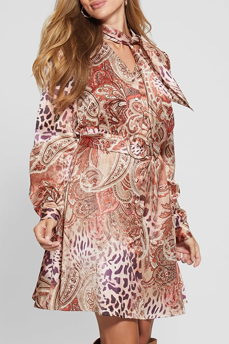 MIREILLE DRESS RED MULTI PATTERN 5