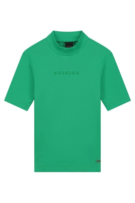 RIB TOP TURTLE NECK HYPER GREEN 1