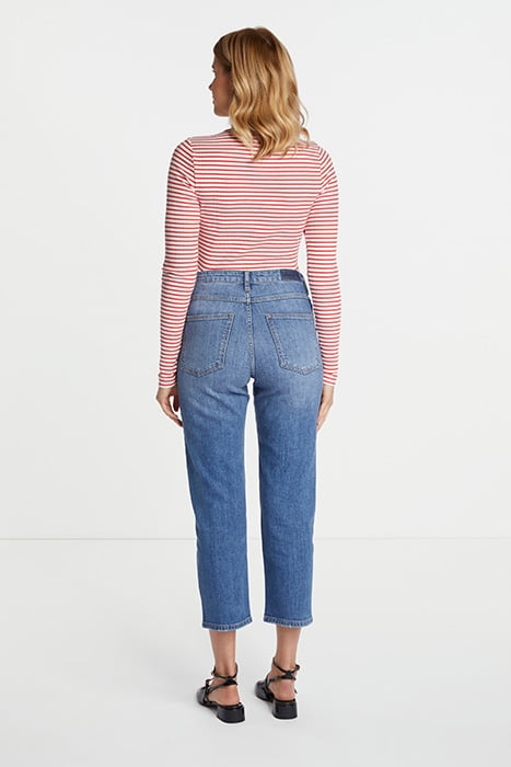 ORGANIC RIB LONGSLEEVE STRIPED RED SALSA 3