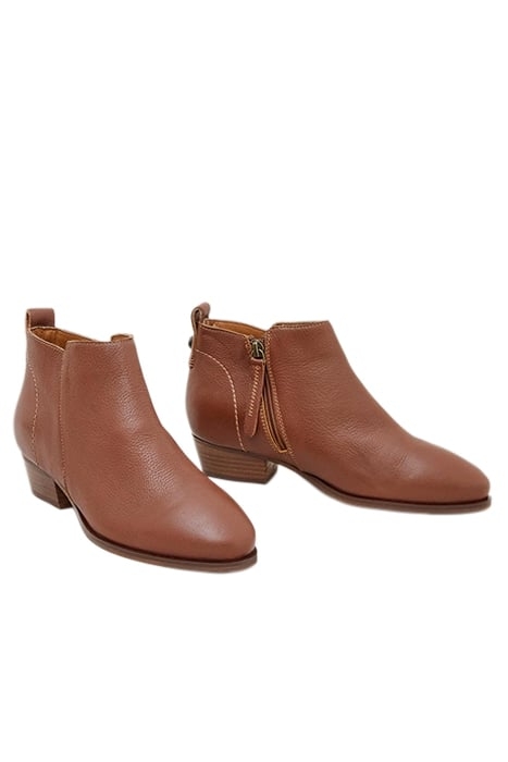 WILLOW LEATHER ANKLE BOOT DARK TAN 2