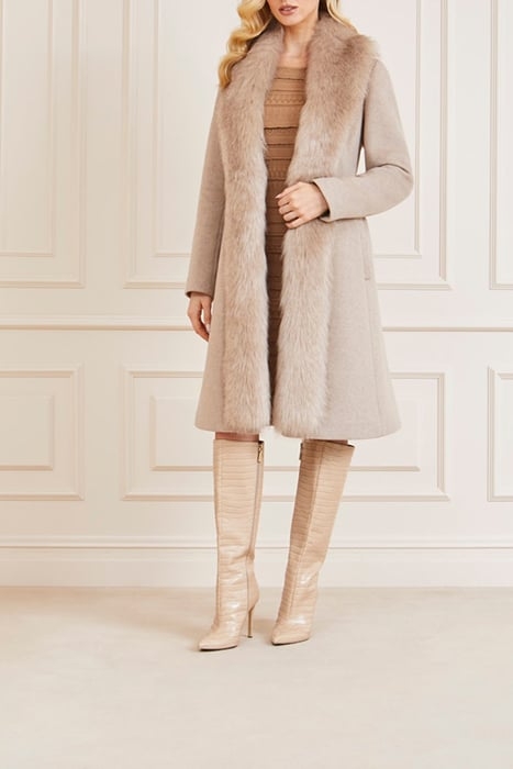 MARTINA COAT CEMENTO FAUX FUR MELANGE 2