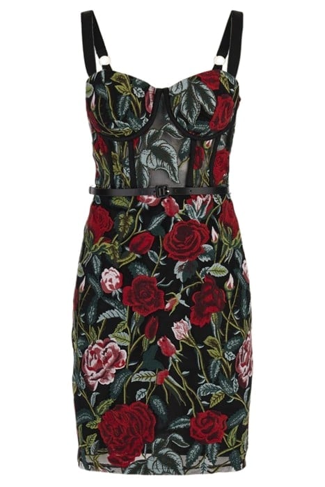 FLORAL CORSET DRESS BLACK MULTI 5