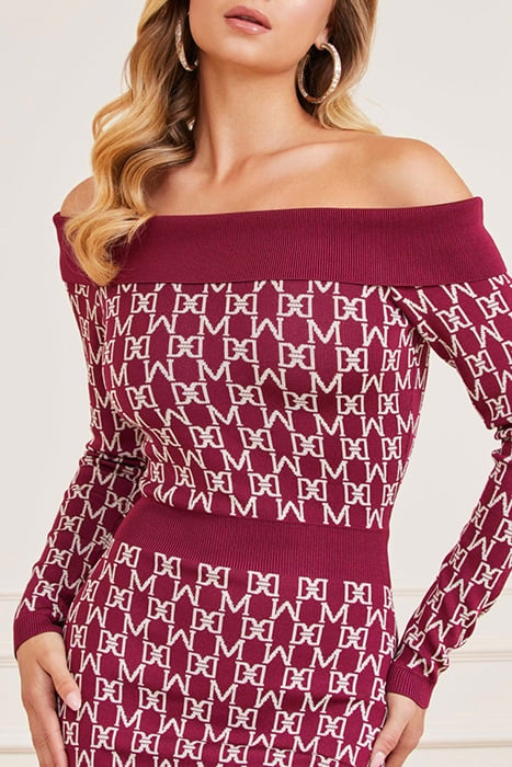 ANGELINA OFF SHOULDER DRESS ALL OVER JACQUARD 5