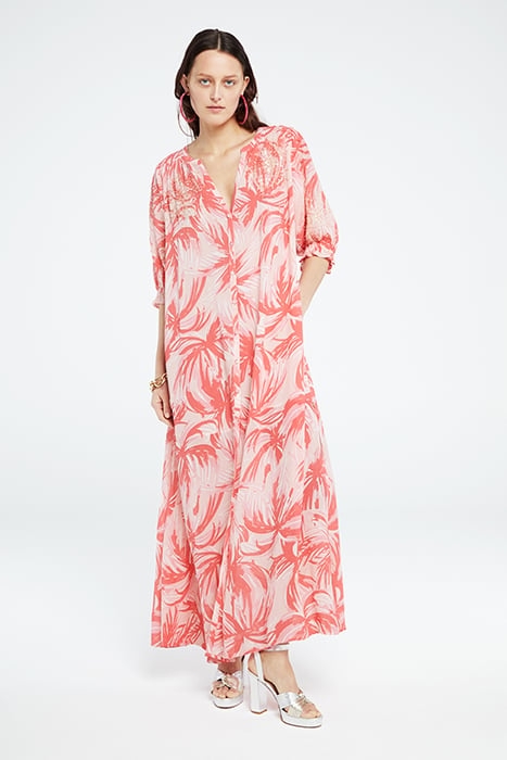 SARDINIA DRESS PINK GRAPEFRUIT/CHAR 1