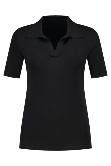 JOLIE POLO TOP BLACK 1