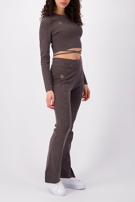 CORD RIB TOP BROWN 4