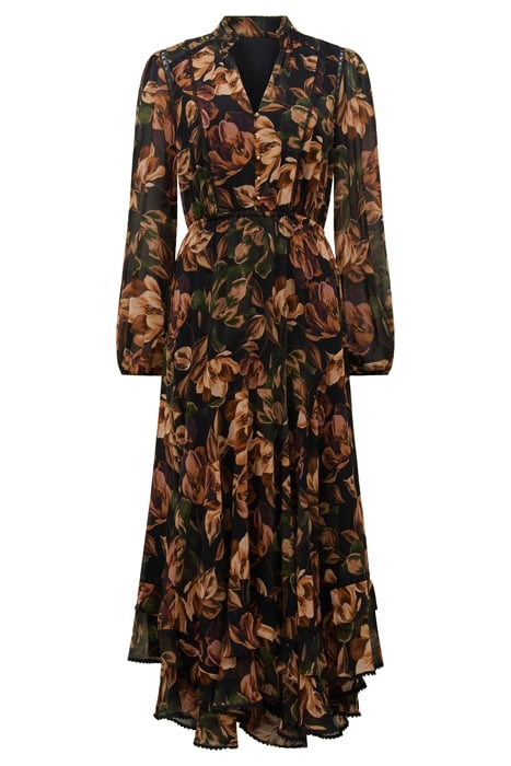 MATIESE BUTTON UP RUFFLE MIDI WRIGHT FLORAL 3