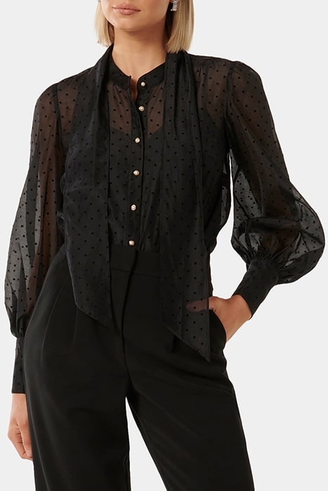 VIENNA ORGANZA BLOUSE BLACK 1