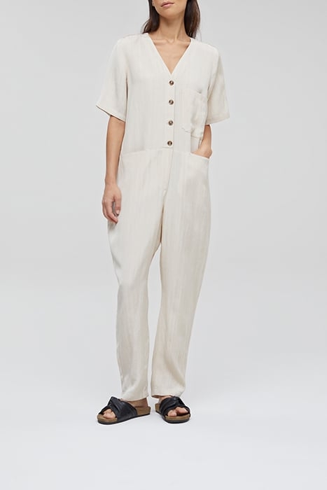 SHORT SLEEVE OVERALL PANTS GRAIN BEIGE 1