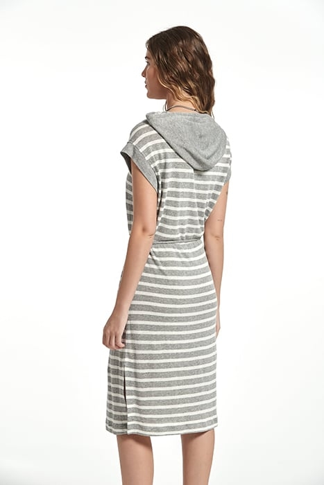 STRIPED VISCOSE-LINEN JERSEY GORANE DRESS GREY 2