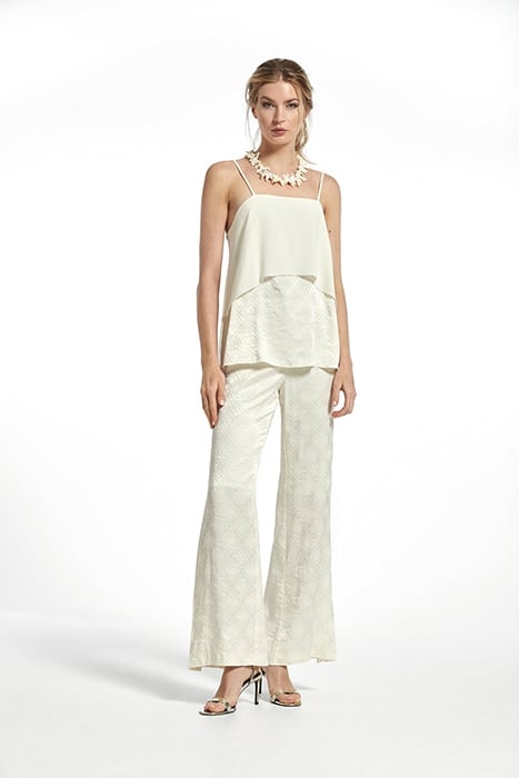 GEOMETRIC JACQUARD ABUYA TROUSERS ECRU 1