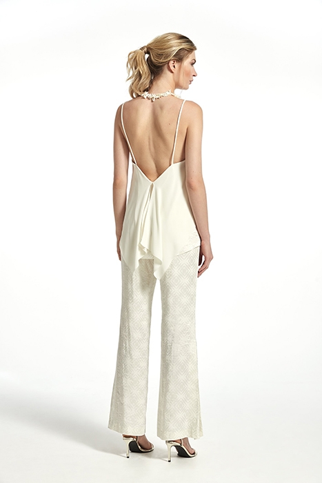 GEOMETRIC JACQUARD ABUYA TROUSERS ECRU 2