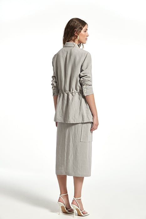 LINEN VISCOSE SUVA JACKET GREY STITCHES WHITE 2