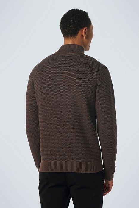 PULLOVER HALF ZIPPER 2 COLOURED MELANGE BROWN 2