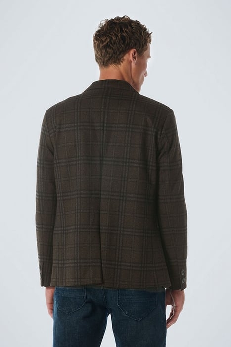 BLAZER JERSEY STRETCH CHECK COFFEE 2