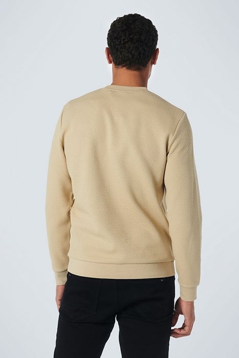 SWEATER CREWNECK DOUBLE LAYER JACQUARD STRETCH STONE 2