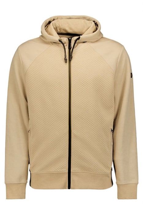 SWEATER HOODED FULL ZIPPER DOUBLE LAYER JACQUARD STRETCH STO 4