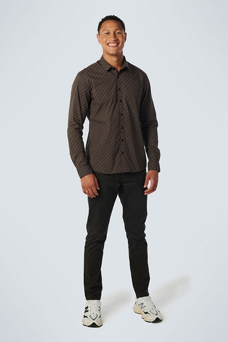 SHIRT STRETCH ALLOVER PRINTED CARAMEL 3
