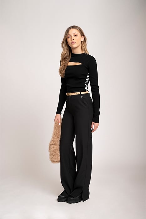 TORI LS CUTOUT TOP BLACK 1