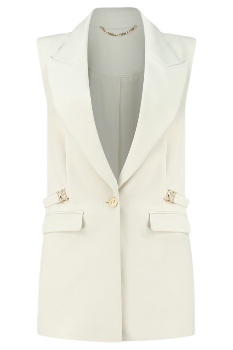 ZAINA SLEEVELESS BLAZER CREAM 2