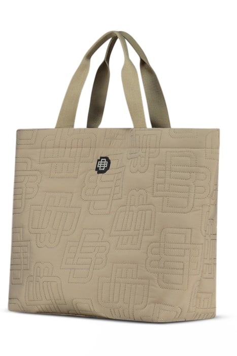 MONOGRAM QUILTED TOTE BAG BROWN 1