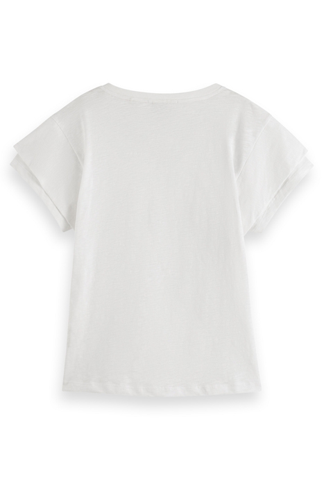 LAYERED SLEEVE BOAT NECK T-SHIRT WHITE 2