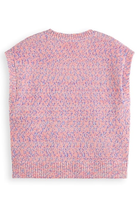 SPACE DYE V NECK KNITTED TANK PINK SPACE DYE 5