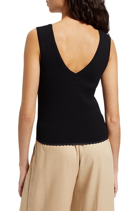 TIE BACK KNITTED TANK EVENING BLACK 2