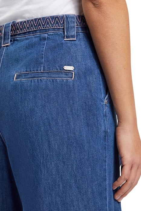 SUMMERY PANT WITH BELT - WASHED INDIGO WASHED INDIGO 8