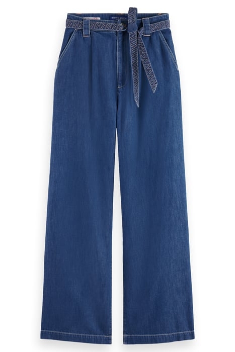 SUMMERY PANT WITH BELT - WASHED INDIGO WASHED INDIGO 4
