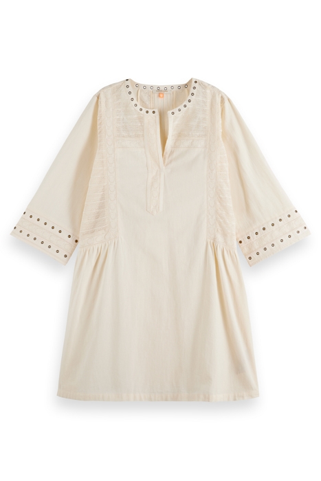 SHORT DRESS WITH EYELET DETAIL SOFT ICE 1