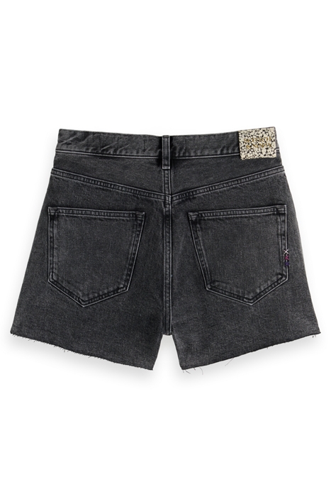 THE RAY 5 POCKET LOW RISE DENIM SHORT - WASHED BLACK WASHED 4