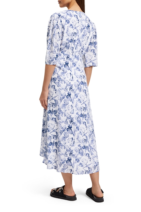 MIDI WRAP DRESS WITH KNOT DETAIL SHELL BATIK BLUE 2