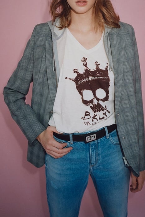 WHITE CROWNED SKULL IMAGE T-SHIRT 7