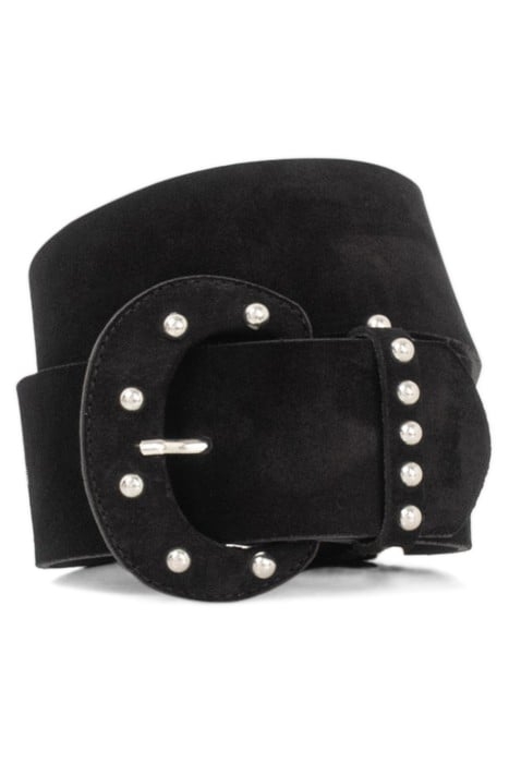 BLACK SUEDE STUDDED WIDE BELT 1