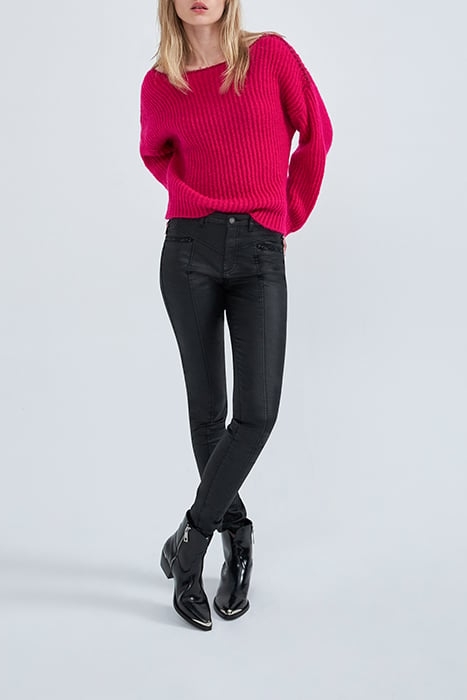 PINK RIBBED KNIT SWEATER WITH LUREX DETAILS 3