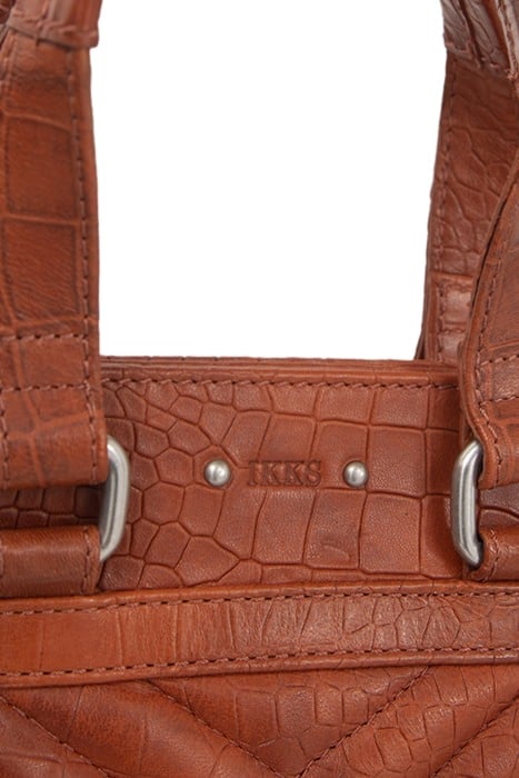ORANGE CROC-EMBOSSED LEATHER 1440 SMALL TOTE BAG 6