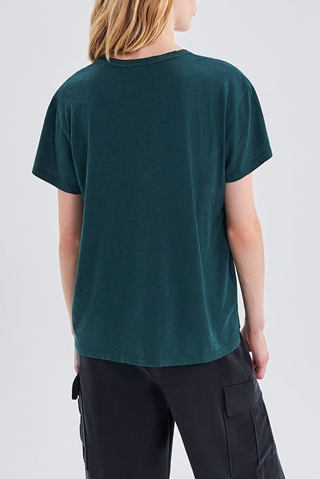 DUCK GREEN ORGANIC T-SHIRT WITH STUDDED SLOGAN 2