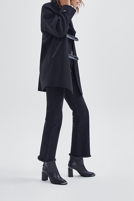 BLACK PEA COAT WITH ROCK DETAILS 3