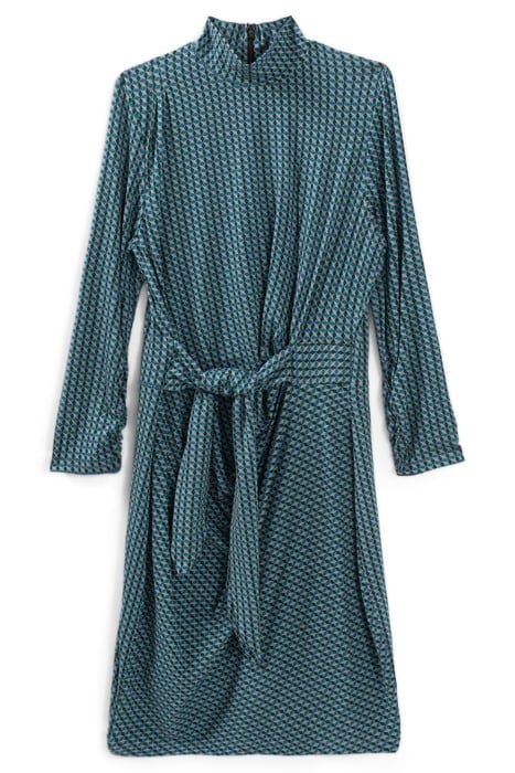 BLUE OPTICAL PRINT DRESS 4