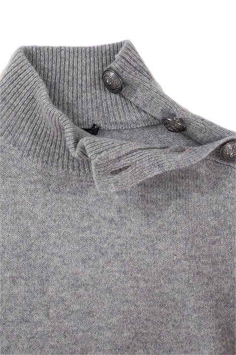 GREY KNIT DRESS, ENGRAVED BUTTONS ON SHOULDER 7