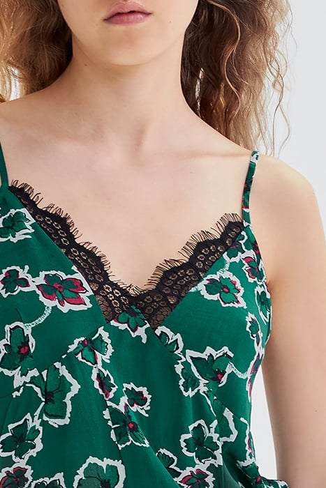 GREEN XL FLORAL PRINT LINGERIE-STYLE TOP 6
