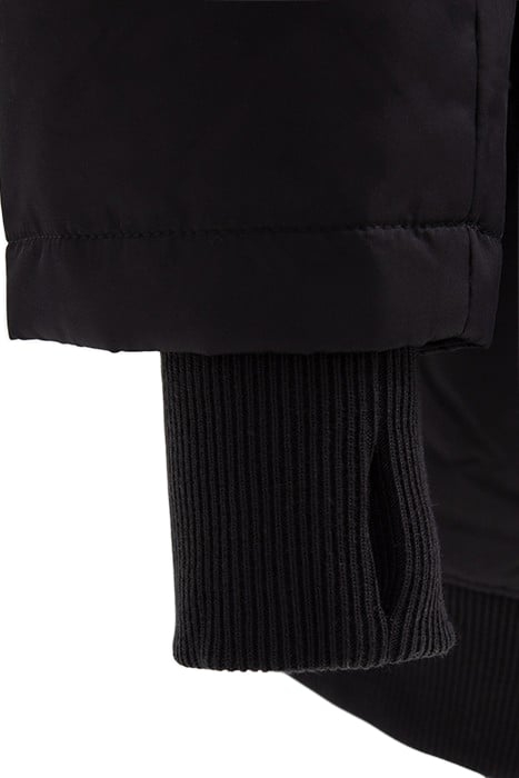 BLACK MID-LENGTH BOMBER-STYLE PARKA 7