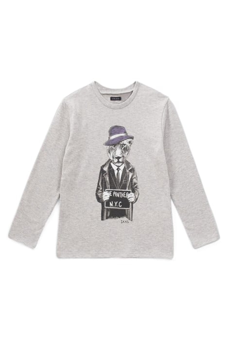 BOYS’ GREY PANTHER-GANGSTER IMAGE T-SHIRT 1