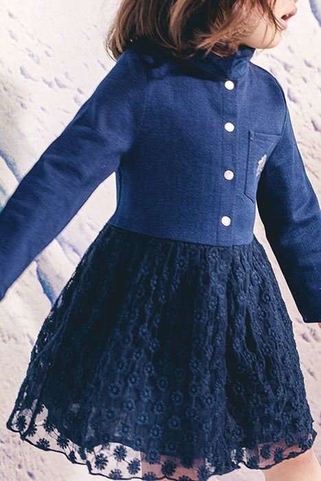 BABY GIRLS’ NAVY MIXED FABRIC TUTU DRESS 4