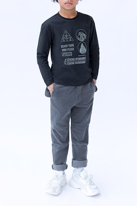 BOYS’ BLACK REFLECTIVE NUB INK ORGANIC T-SHIRT 1